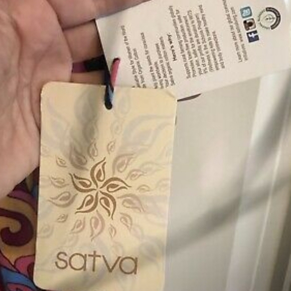 Satva Yoga Bina Surplice Cross Wrap Front Dress Swirly Tile Print Size Medium - Picture 10 of 12